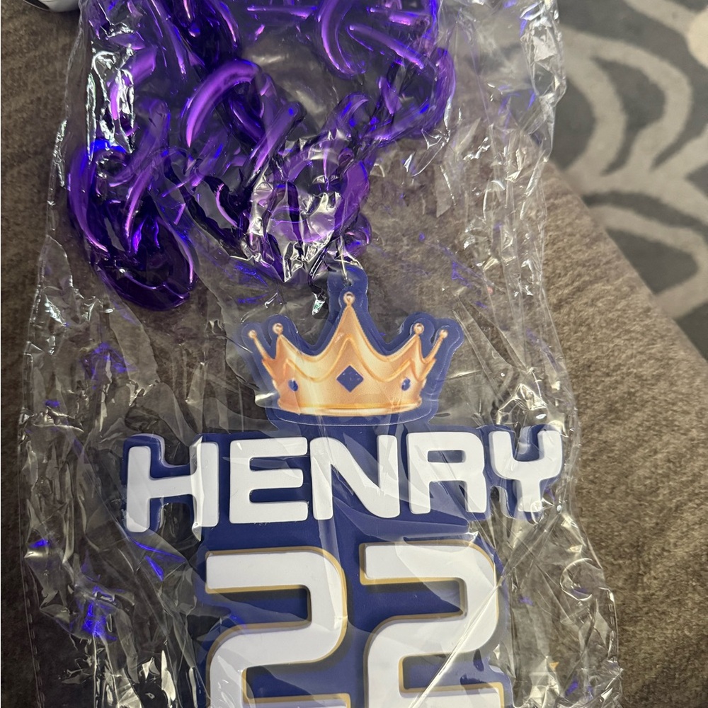 Purple and Gold Chain with Crown Pendant